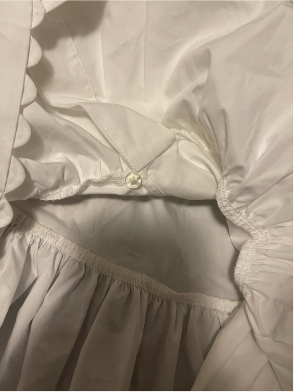 Kika Vargas xTarget White V-Neck Balloon Sleeve Scallop Ruffle Tie Cotton Top L - Picture 14 of 14